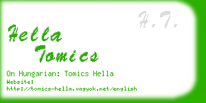 hella tomics business card